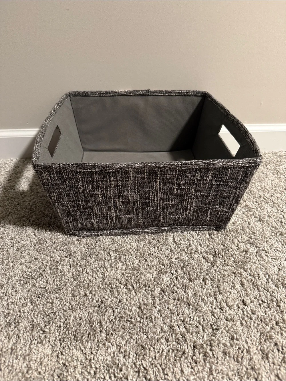 Cloth Storage Basket in Charcoal Gray